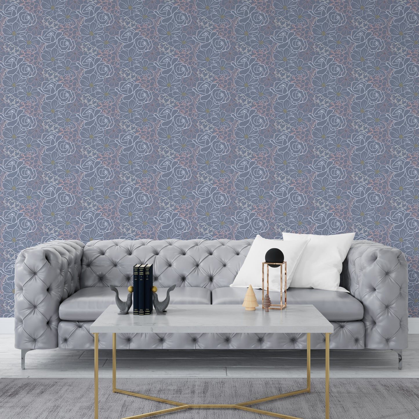 Floral Wallpaper Tight Blomster