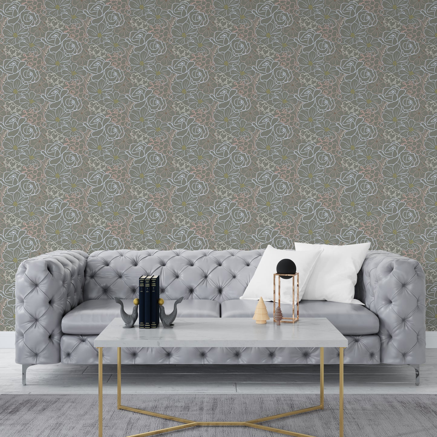 Floral Wallpaper Tight Blomster