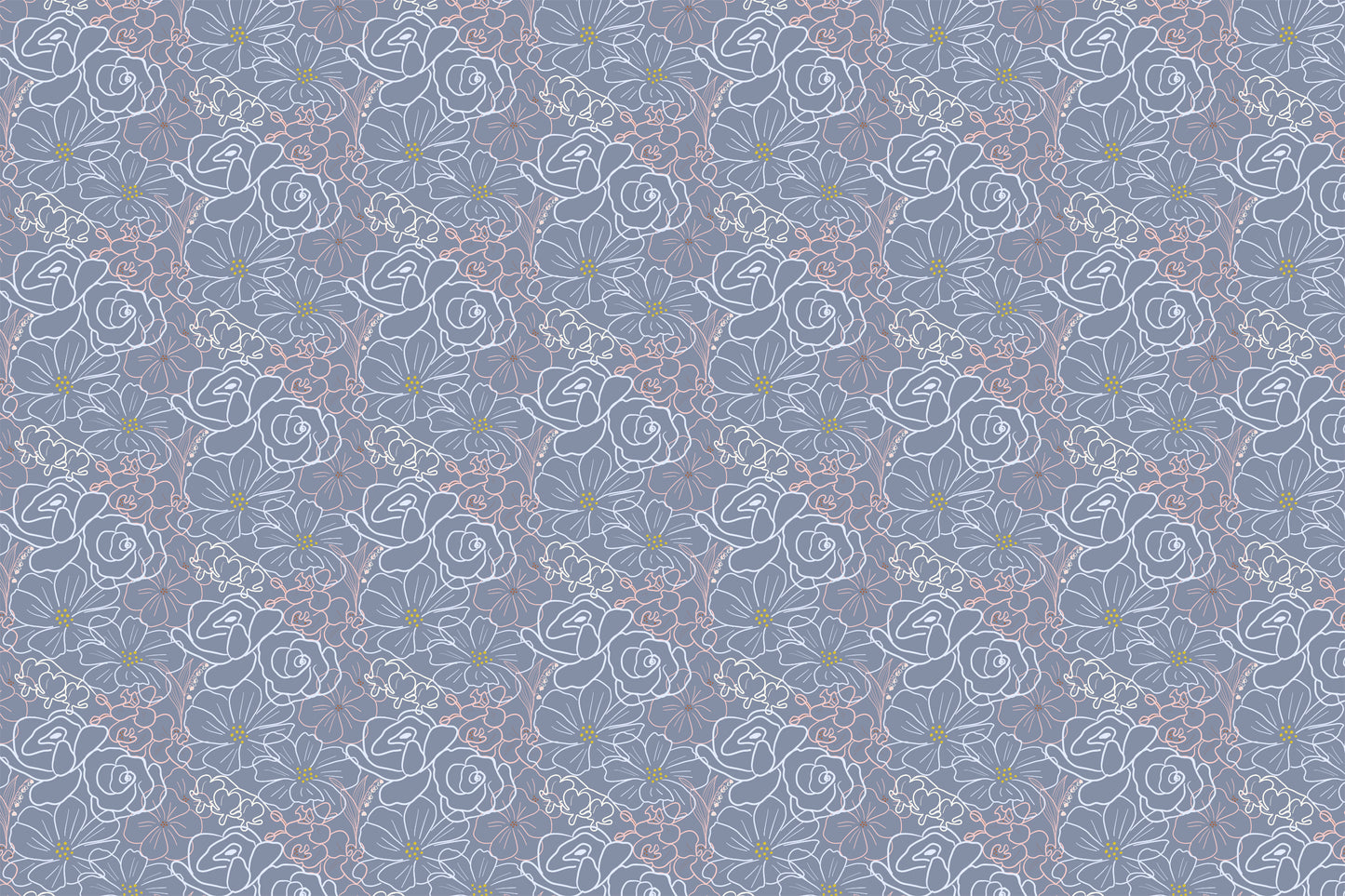 Floral Wallpaper Tight Blomster