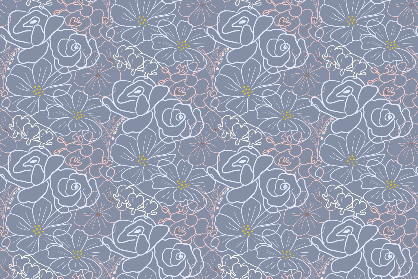 Floral Wallpaper Tight Blomster