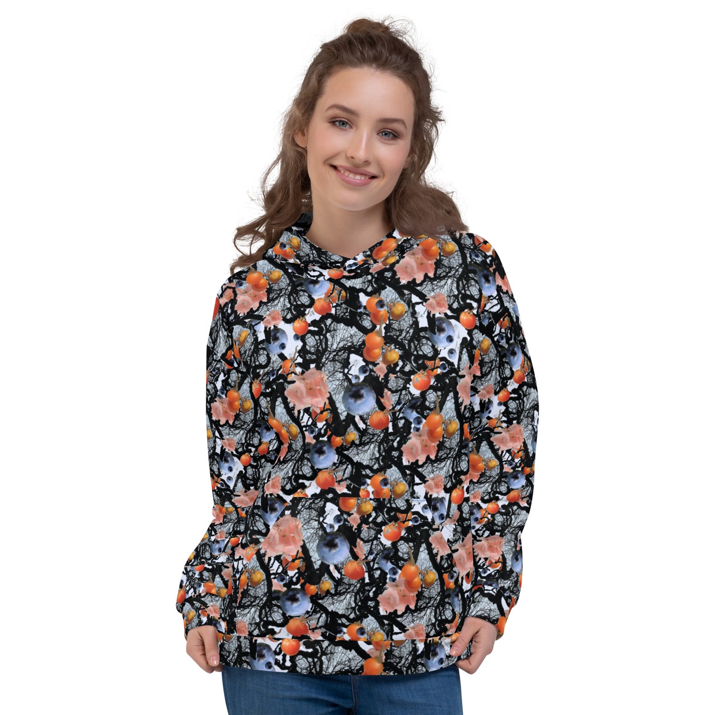 Blåbärsdesign Hoodie