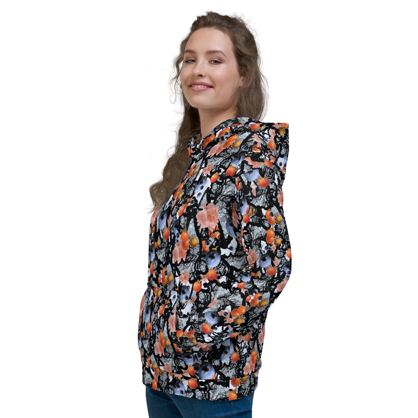 Blåbärsdesign Hoodie