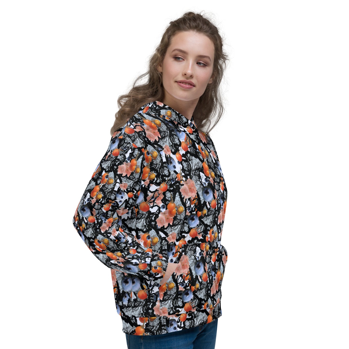 Blåbärsdesign Hoodie